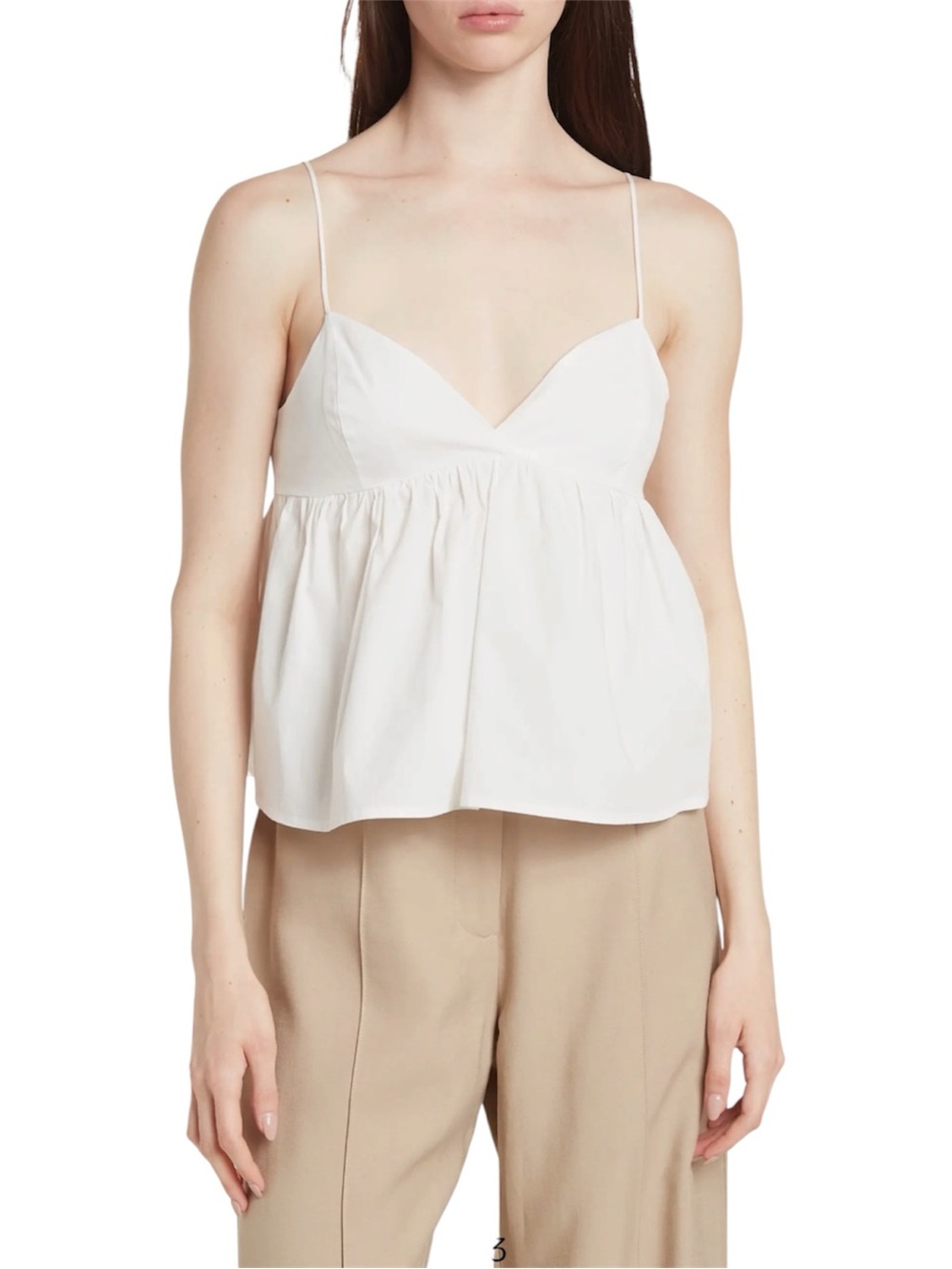 NWT BCBGeneration White V-Neck Spaghetti Strap Babydoll Top size: XXS